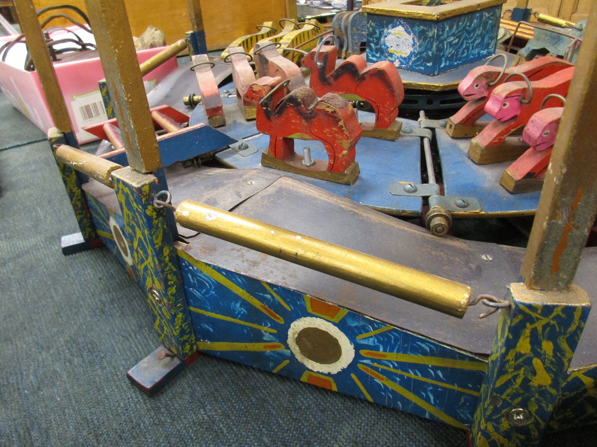 Scratch built fairground models circa 1936 to include carousel, steam wagon etc. - Image 7 of 17