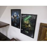 2 framed Star Wars posters