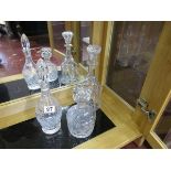 3 glass decanters