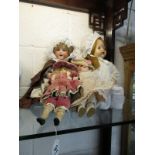 Two old Armand Marseille dolls, a wax doll and another