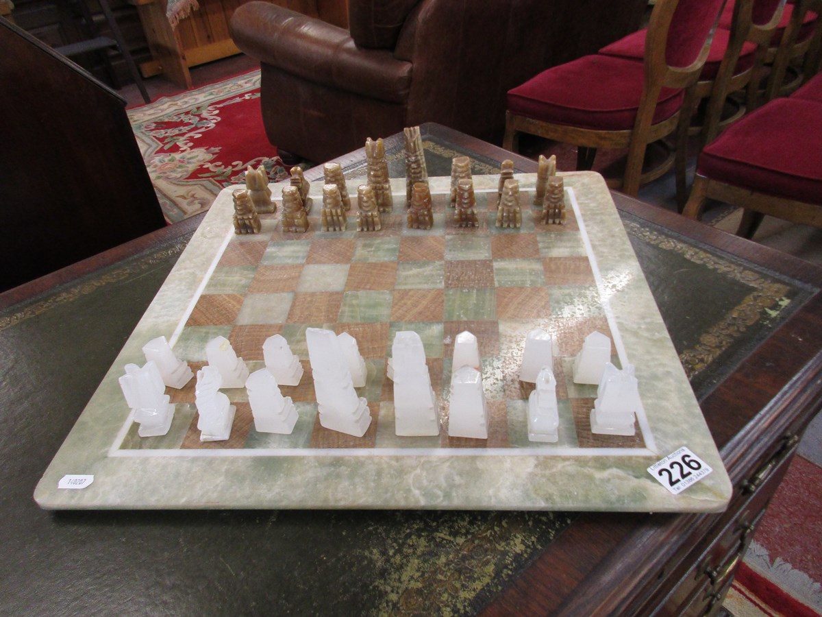 Onyx chess set and pieces