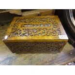 Edwardian fret-work slipper box