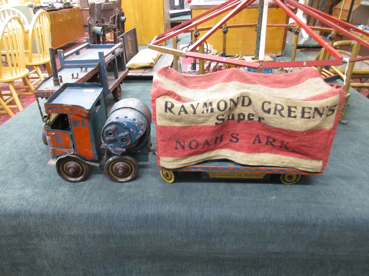 Scratch built fairground models circa 1936 to include carousel, steam wagon etc. - Image 11 of 17