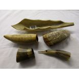 Collection of horn and other items