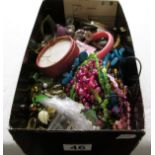 Shoe box of costume jewellery