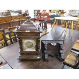 19th Century oak cased bracket clock and bracket. Movement marked 'D.R patent, W&II in sch' and with