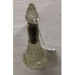 Crystal and silver mounted perfume bottle