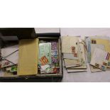 Box of covers & smaller box of QEII GB stamps