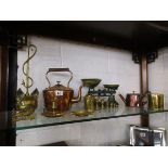 Shelf of brass and copper