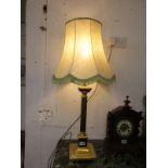 Large brass table lamp with shade