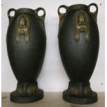 Large pair of Julius Dressler Austrian Art Nouveau vases