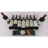 9 bottles of red wine to include vintage claret