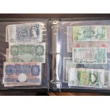 Collection of bank notes to include blue £5 note
