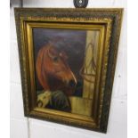 Oil on canvas in gilt frame - Horse head by Colin Graeme Roe (1858 to 1914)