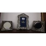 3 silver picture frames