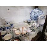 Shelf of china to include Royal Worcester etc