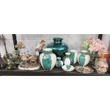 Shelf of china to include Prinknash & Royal Crown Derby