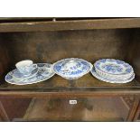 Collection of blue and white Ridgway Staffordshire china
