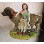 Staffordshire figurine - Girl & dog