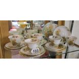 5 Shelley trios in the 'New Regent' shape with 'Heather' pattern - Estimate £30 - £50