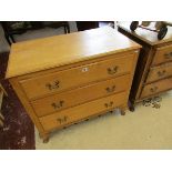 Oak 3 drawer chest