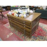 Large oak plan chest