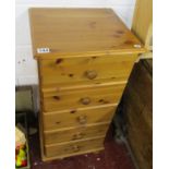 Pine chest of 5 drawers