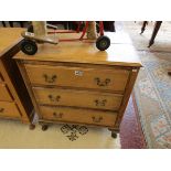 Oak 3 drawer chest