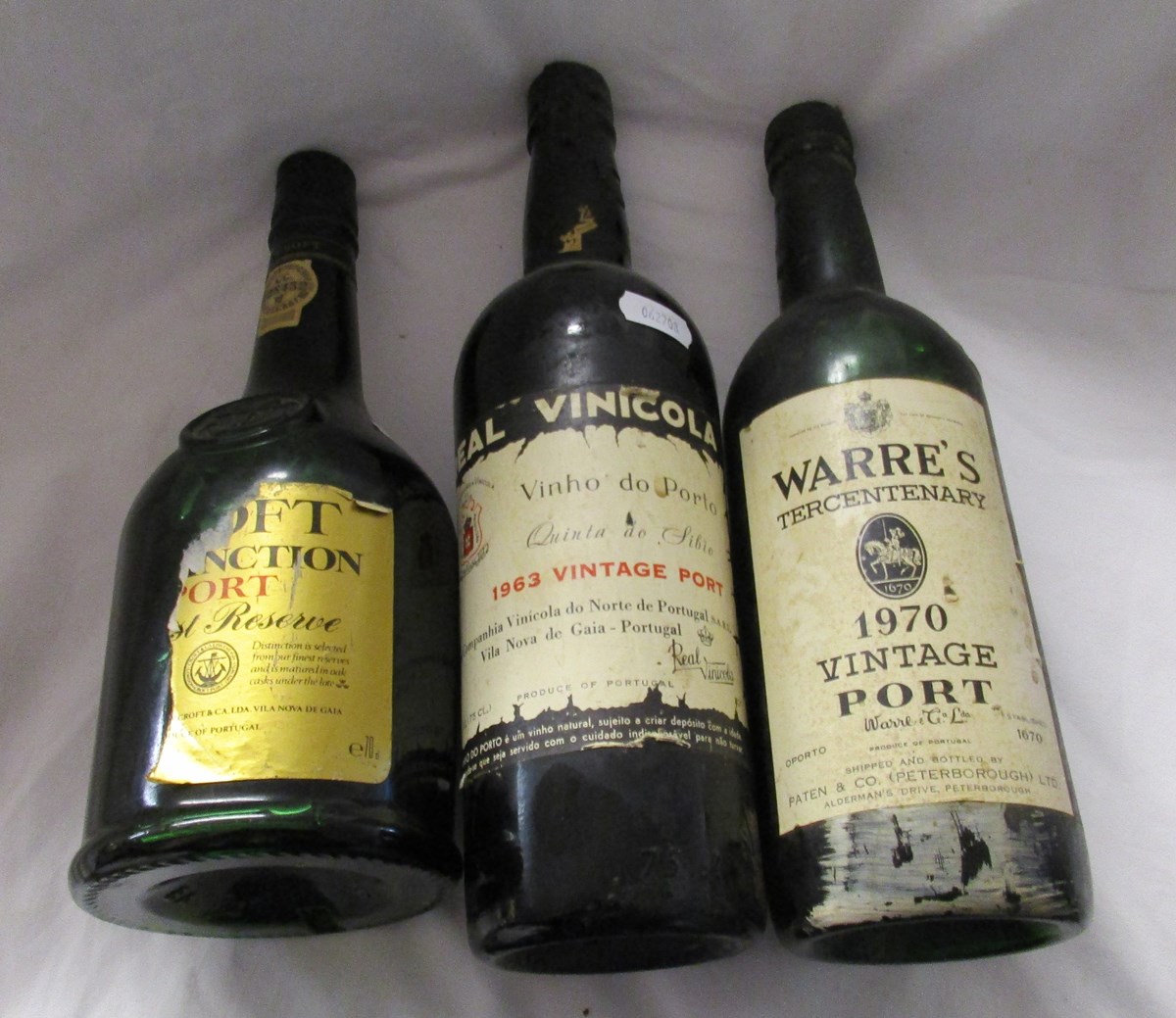 3 bottles of vintage port to include 1963 & 1970