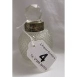 Silver collared glass perfume bottles