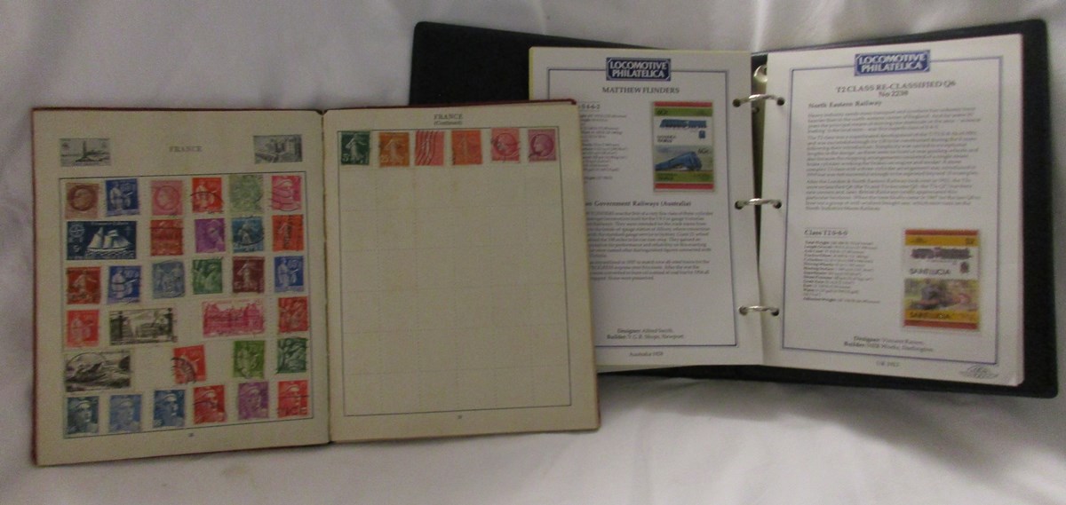 Small capital stamp album and Locomotive philatelica album