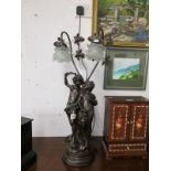 Table lamp with lovers themed base