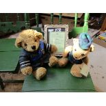 These are now part of lot 297! 2 teddies - 1 Harrods & 1 Royal Engagement with certificate