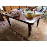 Edwardian mahogany wind-out table with handle - Estimate £35 - £50