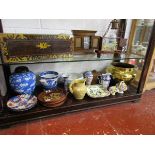 Complete shelf of china etc