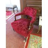 Edwardian and inlaid tub chair - Estimate £30 - £50