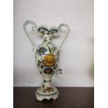 Mid 20C Delft baluster hand painted vase - Estimate £25 - £40