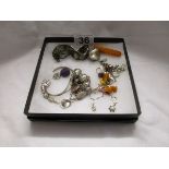 Box of jewellery to include silver