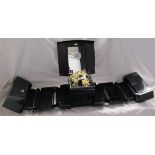 Black jewellery box and contents