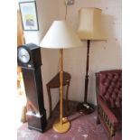 2 standard lamps and small demi lune table