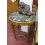 French gilt wood and marble top table