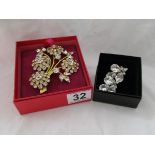 Butler & Wilson earrings and brooch