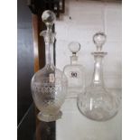 3 glass decanters