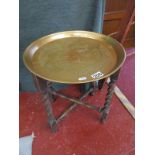 Small brass top table