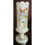 Hand painted glass bird vase