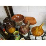 Collection of ceramics to include egg baskets, Rumtopf etc