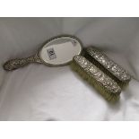 Silver mirror and 2 brushes