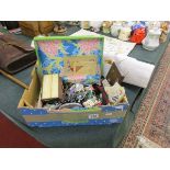 Box of collectables to include costume jewellery