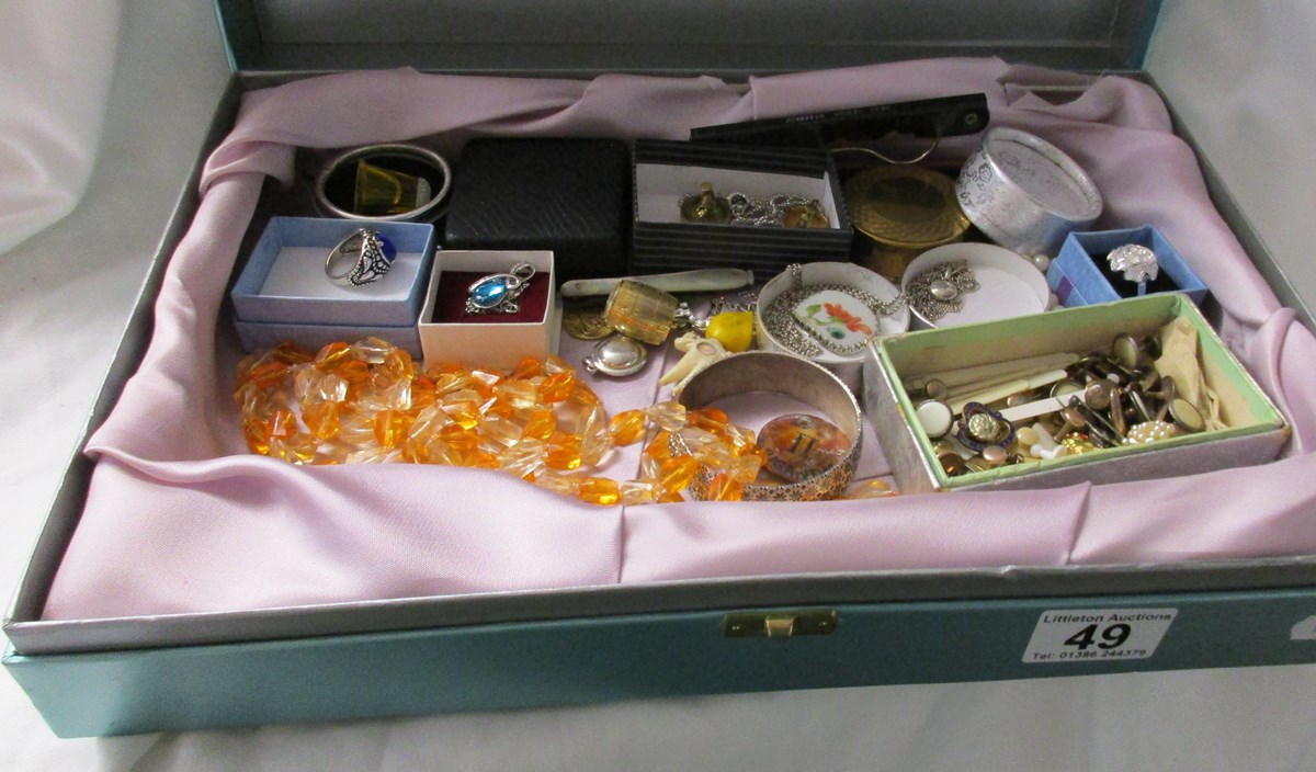 Large box of costume jewellery etc