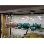 Shelf of glass to include decanters